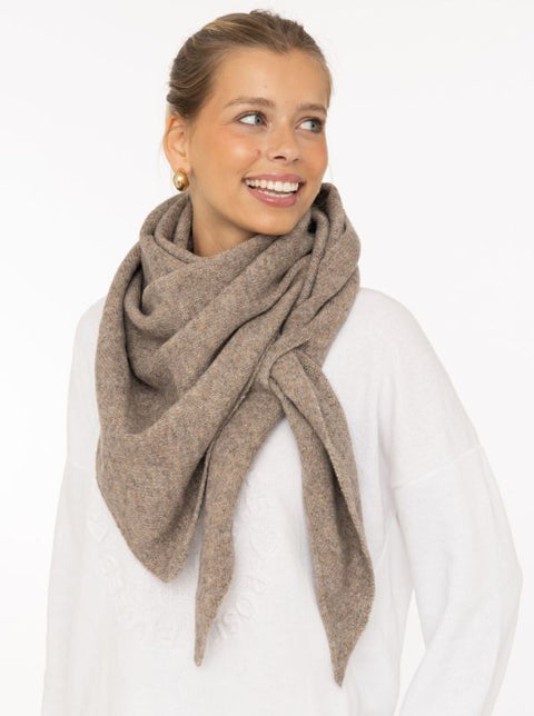 Zwillingsherz Dreieckstuch Wollmix Uni taupe