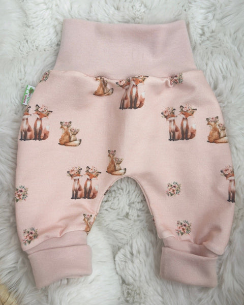 Naturkind Biomode® Mitwachshose / Babyhose Bio Baumwolle Blütenfuchs rosé peach ★exklusiv★