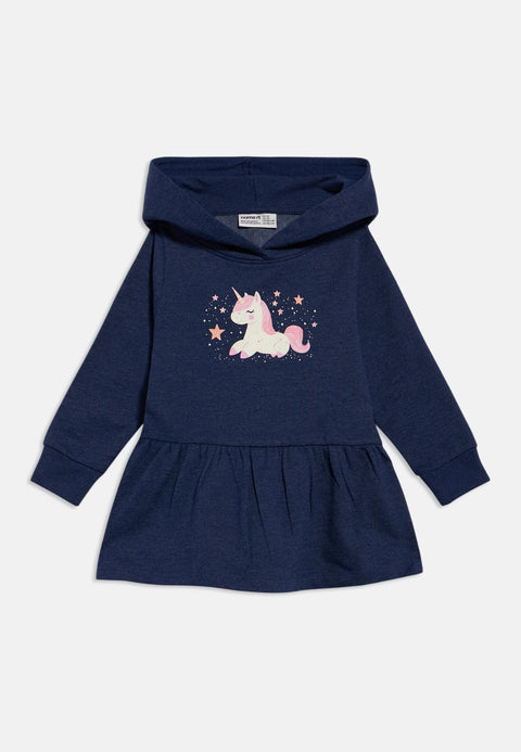 Name it Sweat Tunika mit Kapuze Einhorn blau