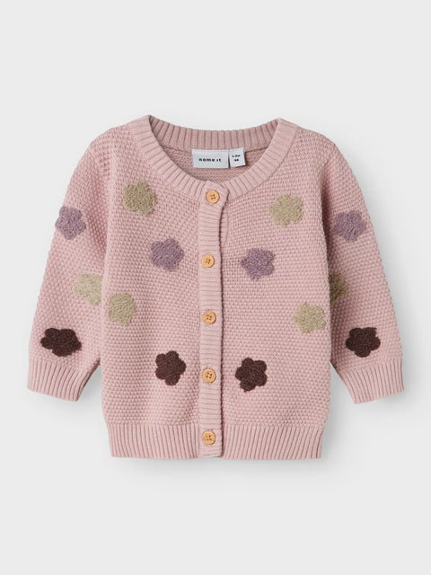 Name it Strickjacke Blumenwiese lilac