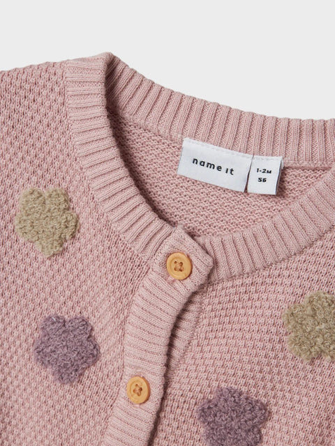 Name it Strickjacke Blumenwiese lilac
