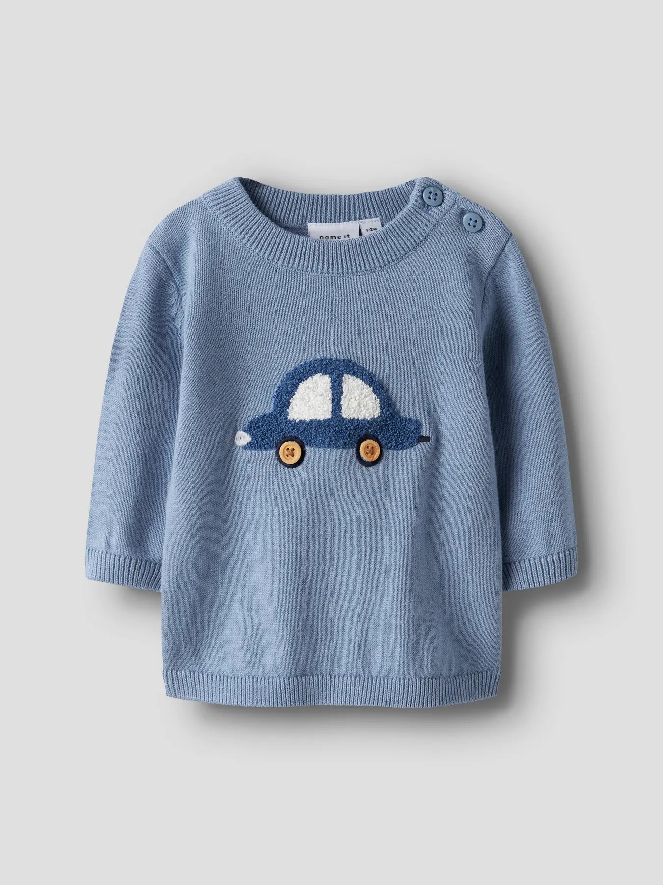 Name it Strickpullover Auto himmelblau