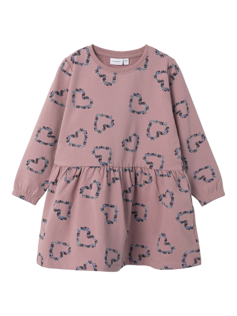 Name it Sweat Kleid Blumen Herzen toadstool