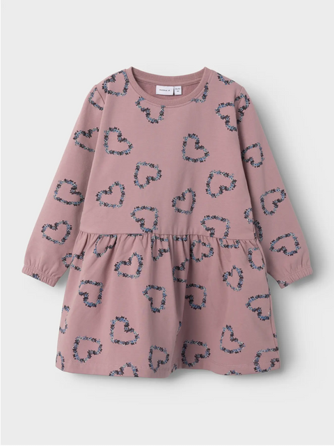 Name it Sweat Kleid Blumen Herzen toadstool