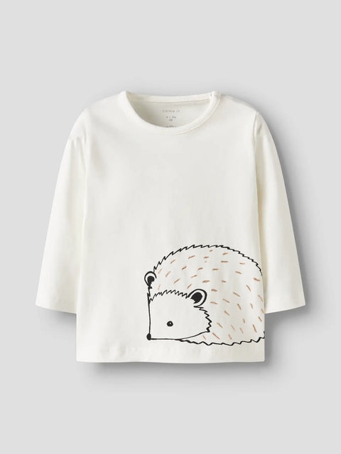 Name it Langarmshirt Igel cloud dancer