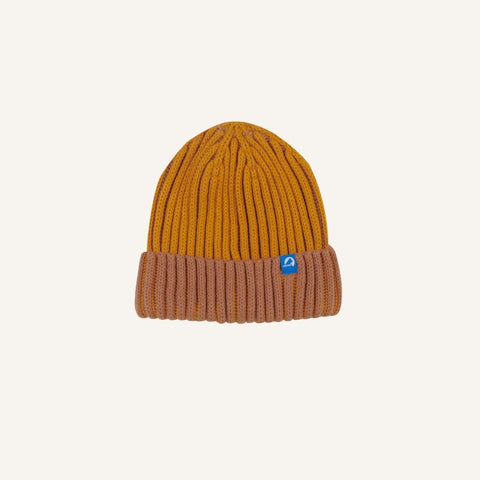 Finkid PIPPALOT Zweifarbiger Strick Beanie sunflower/almond