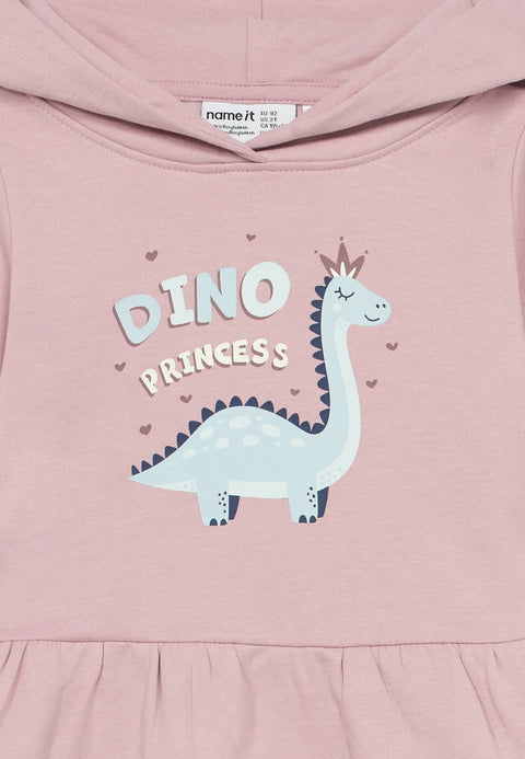 Name it Sweat Tunika mit Kapuze Dino lilac