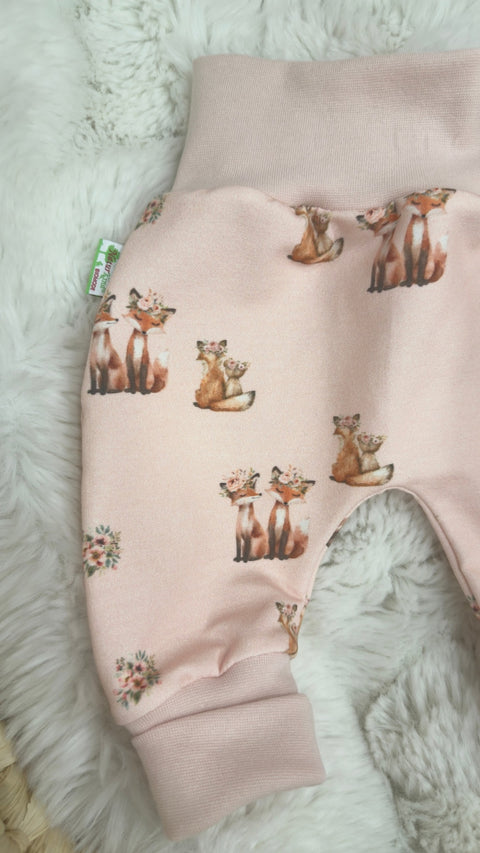 Naturkind Biomode® Mitwachshose / Babyhose Bio Baumwolle Blütenfuchs rosé peach ★exklusiv★