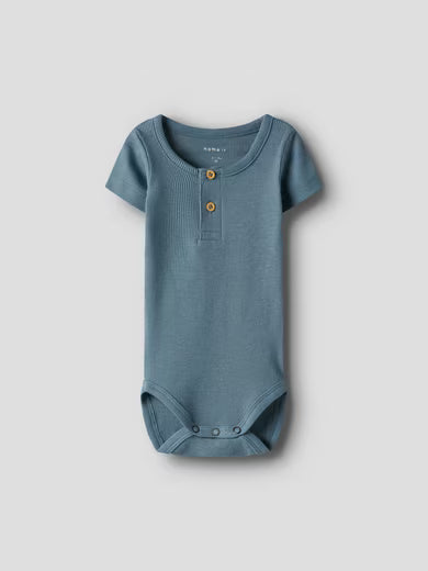Name it kurzarm Rib Body seeblau