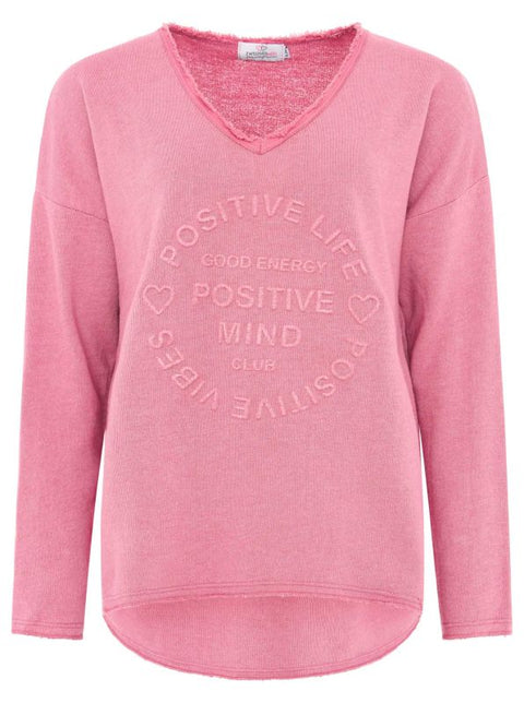 Zwillingsherz Sweatshirt "Positive Mind" altrosa