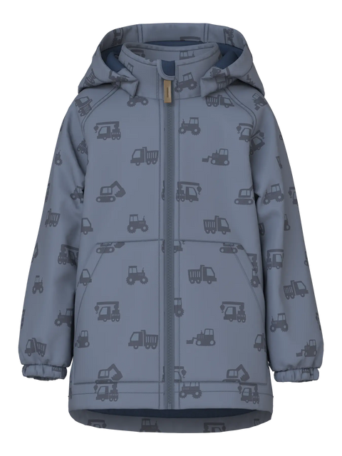 Name it Magic Softshelljacke Baufahrzeuge flintstone