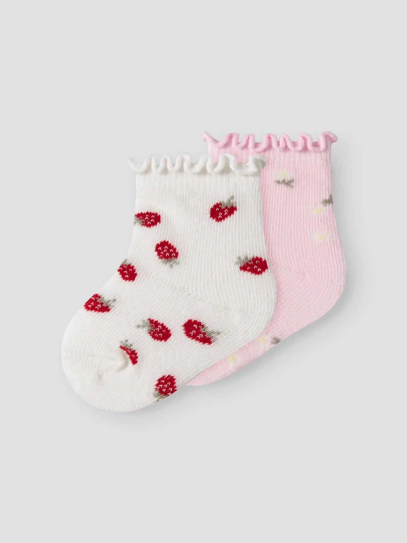 Name it 2er Pack Socken Erdbeeren & Blumen