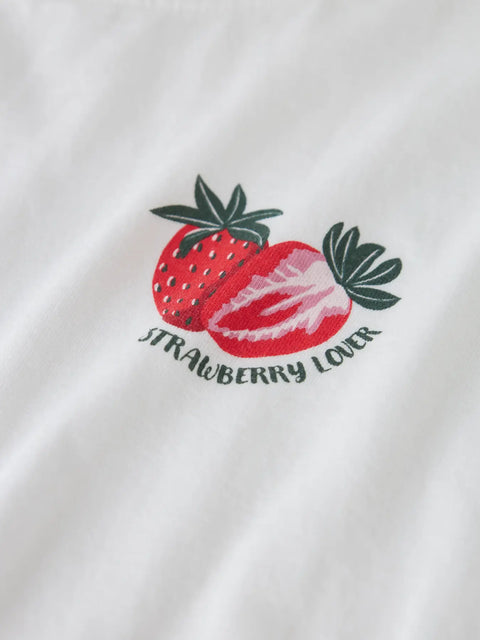T-Shirt Erdbeere weiß