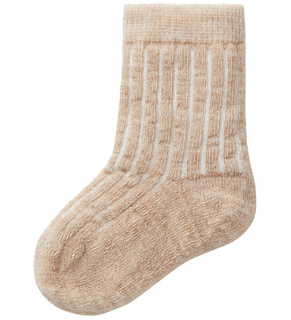 Lil' Atelier Woll Socken beigebraun