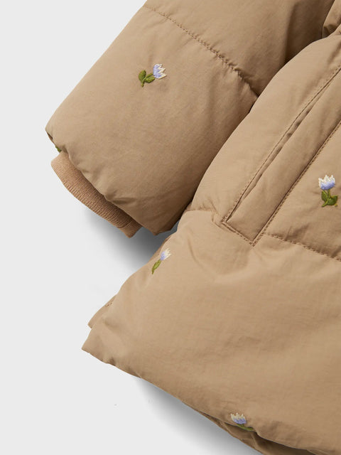 Name it Steppjacke Blumen beige