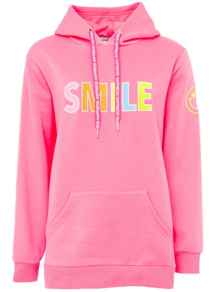 Zwillingsherz Hoodie "Buntes Smile" neonpink