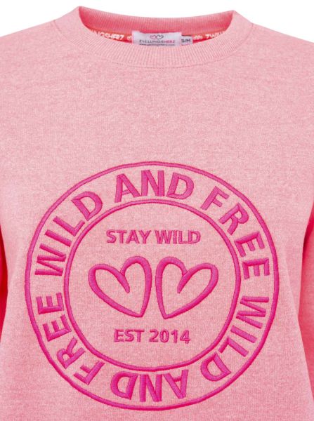 Zwillingsherz Sweater "Wild and Free" pink
