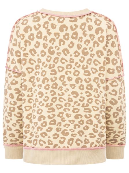 Zwillingsherz V-Neck Sweatshirt "Soft Leo" beige