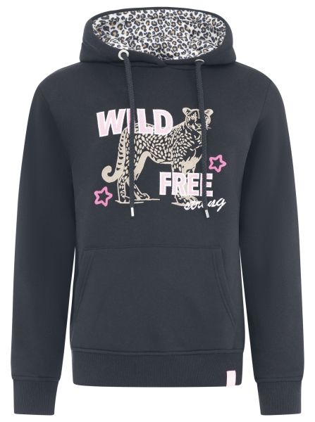 Zwillingsherz Hoodie "Wild Free" schwarz