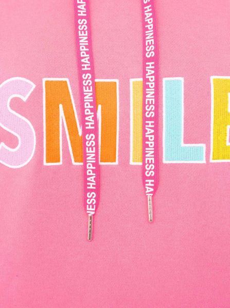 Zwillingsherz Hoodie "Buntes Smile" neonpink
