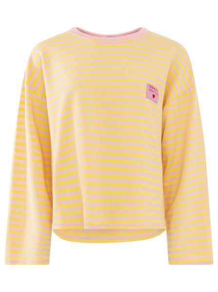 Zwillingsherz OneSize Sweatshirt "Perfectly Imperfect" gelb gestreift
