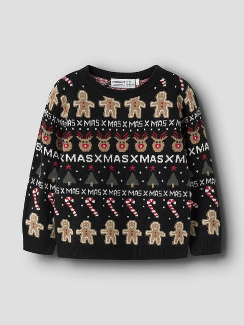 Name it XMAS Strickpullover schwarz