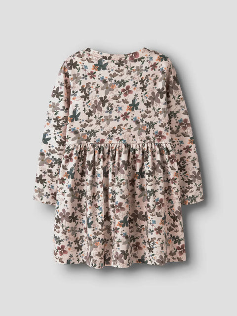 Name it Kleid Blumen beige meliert