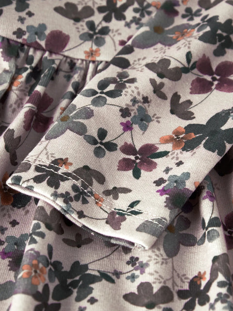 Name it Kleid Blumen beige meliert