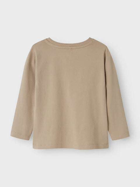 Name it Langarmshirt Baustelle hellbraun