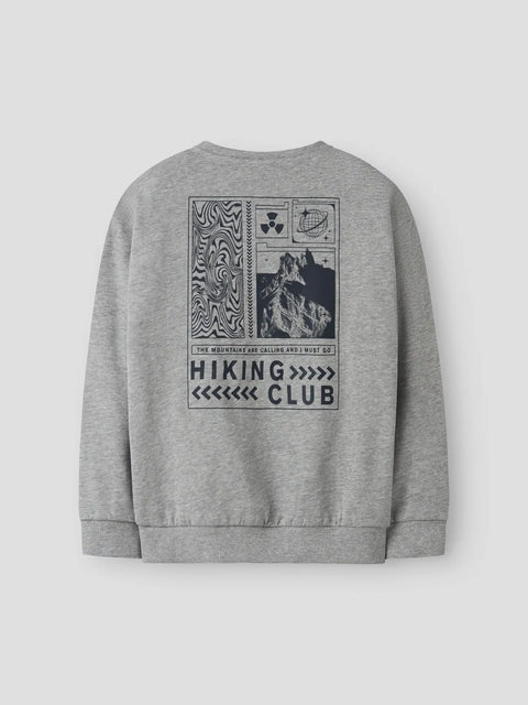 Name it Sweatshirt Hiking Club grau meliert