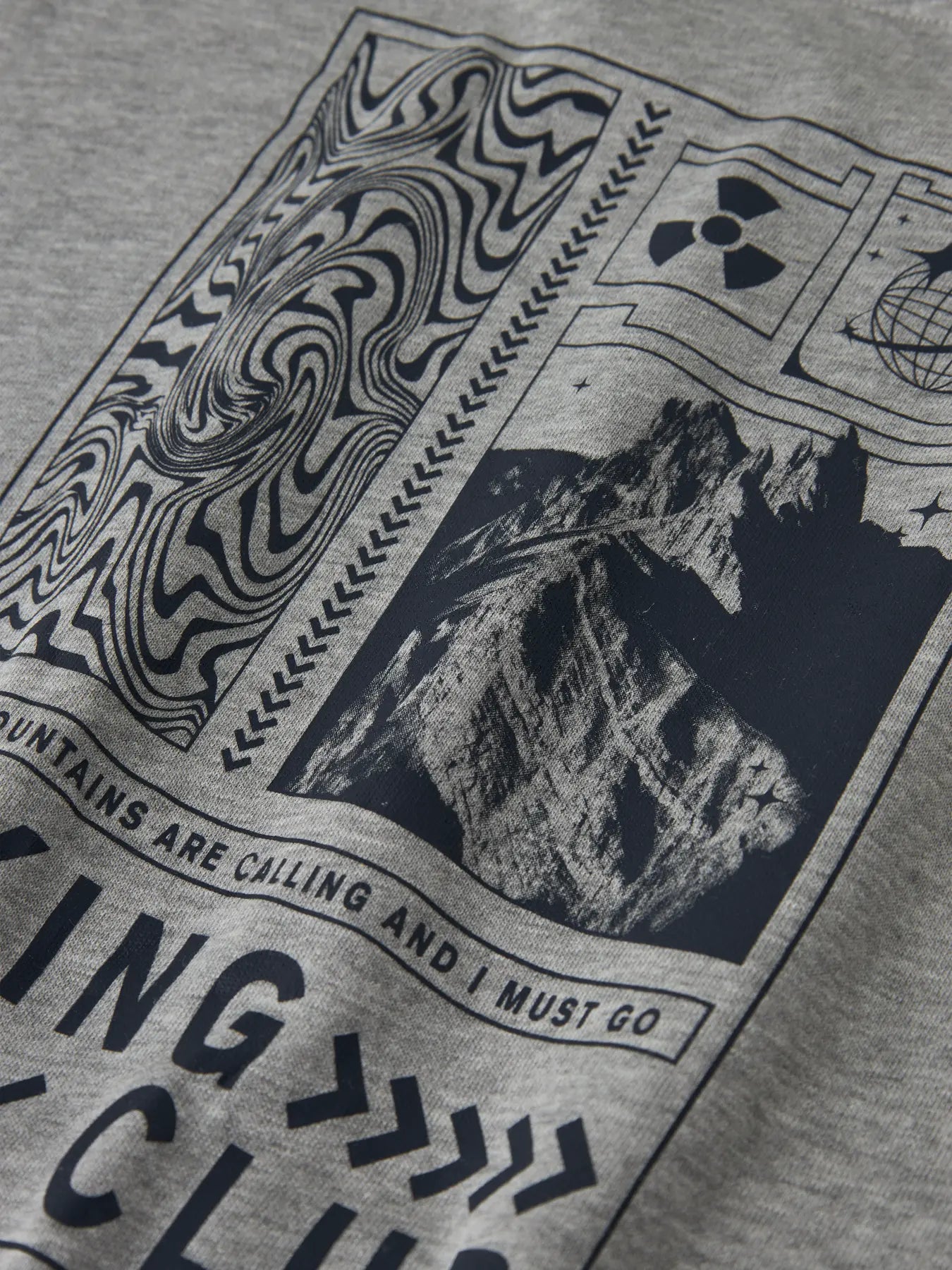 Name it Sweatshirt Hiking Club grau meliert