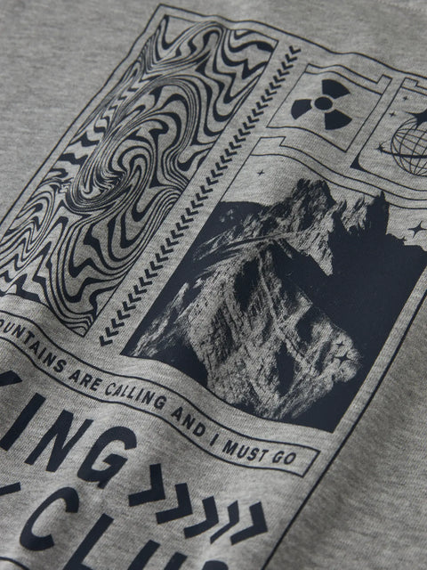 Name it Sweatshirt Hiking Club grau meliert