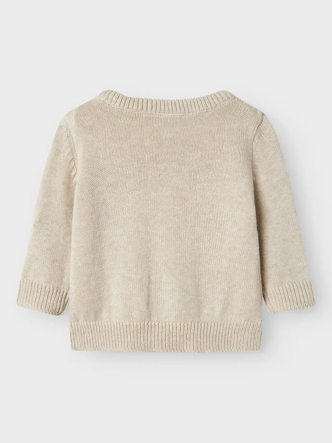 Name it Strickpullover Blumenkranz beige