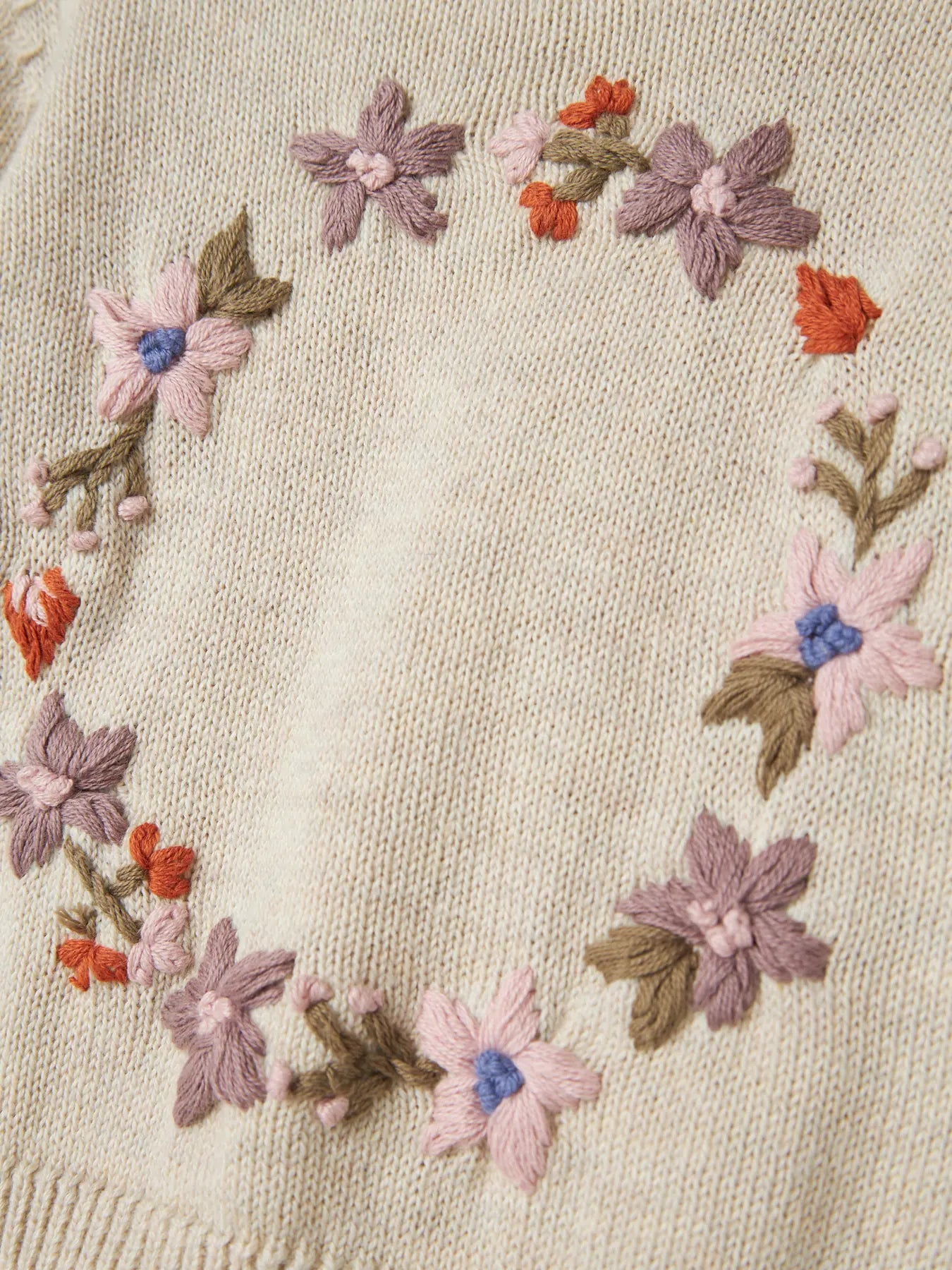 Name it Strickpullover Blumenkranz beige