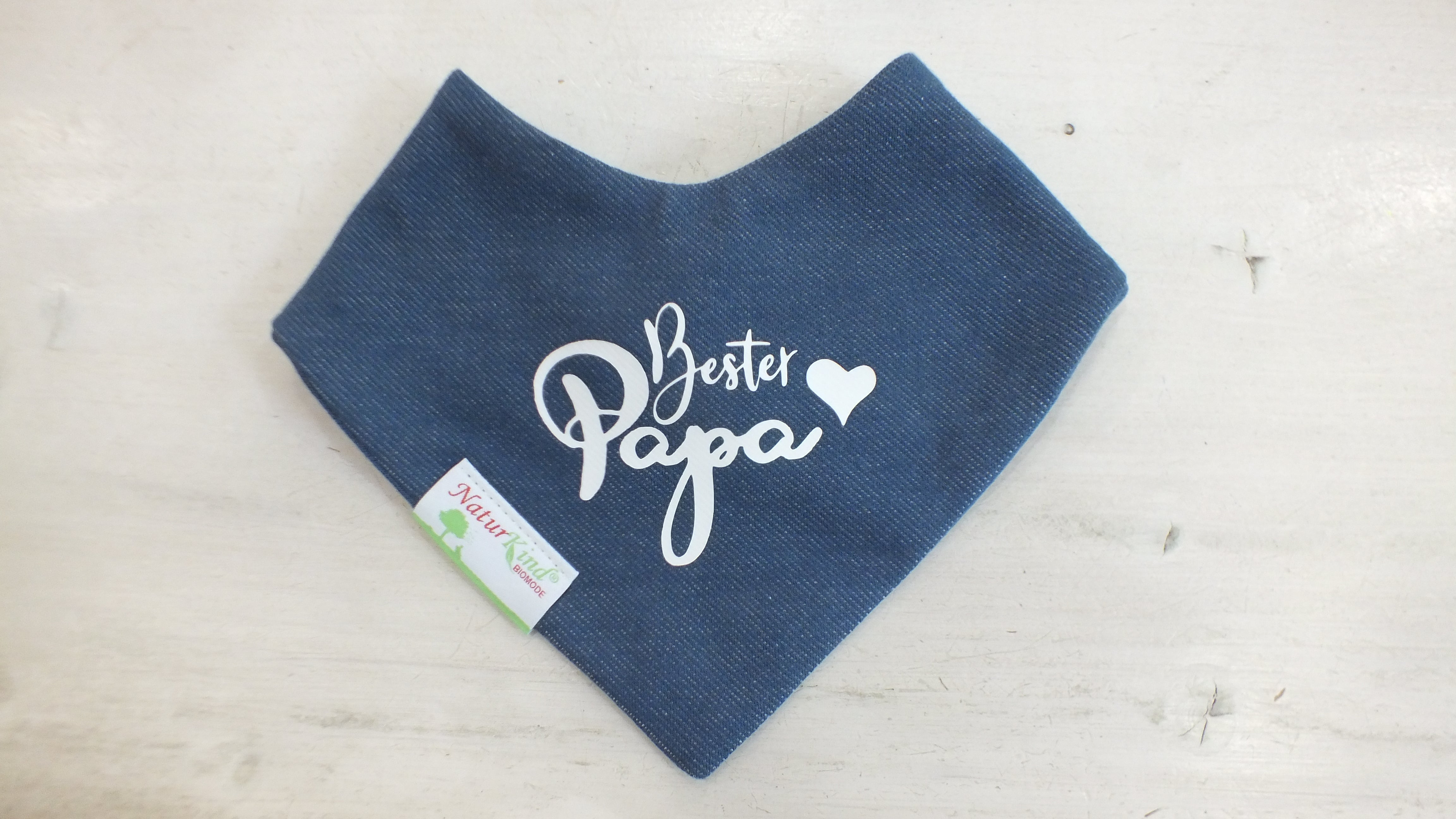 Wendehalstuch Jeans hell "Bester Papa"