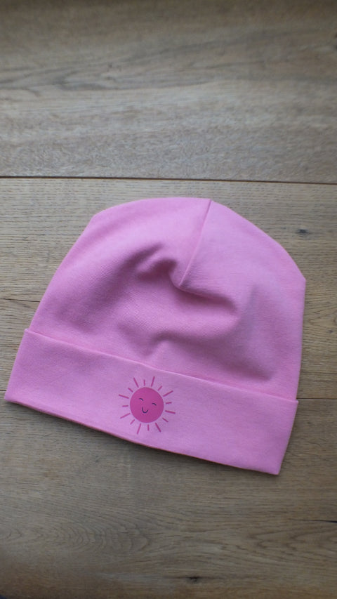 Hipster Beanie Rosapink Sonne pink