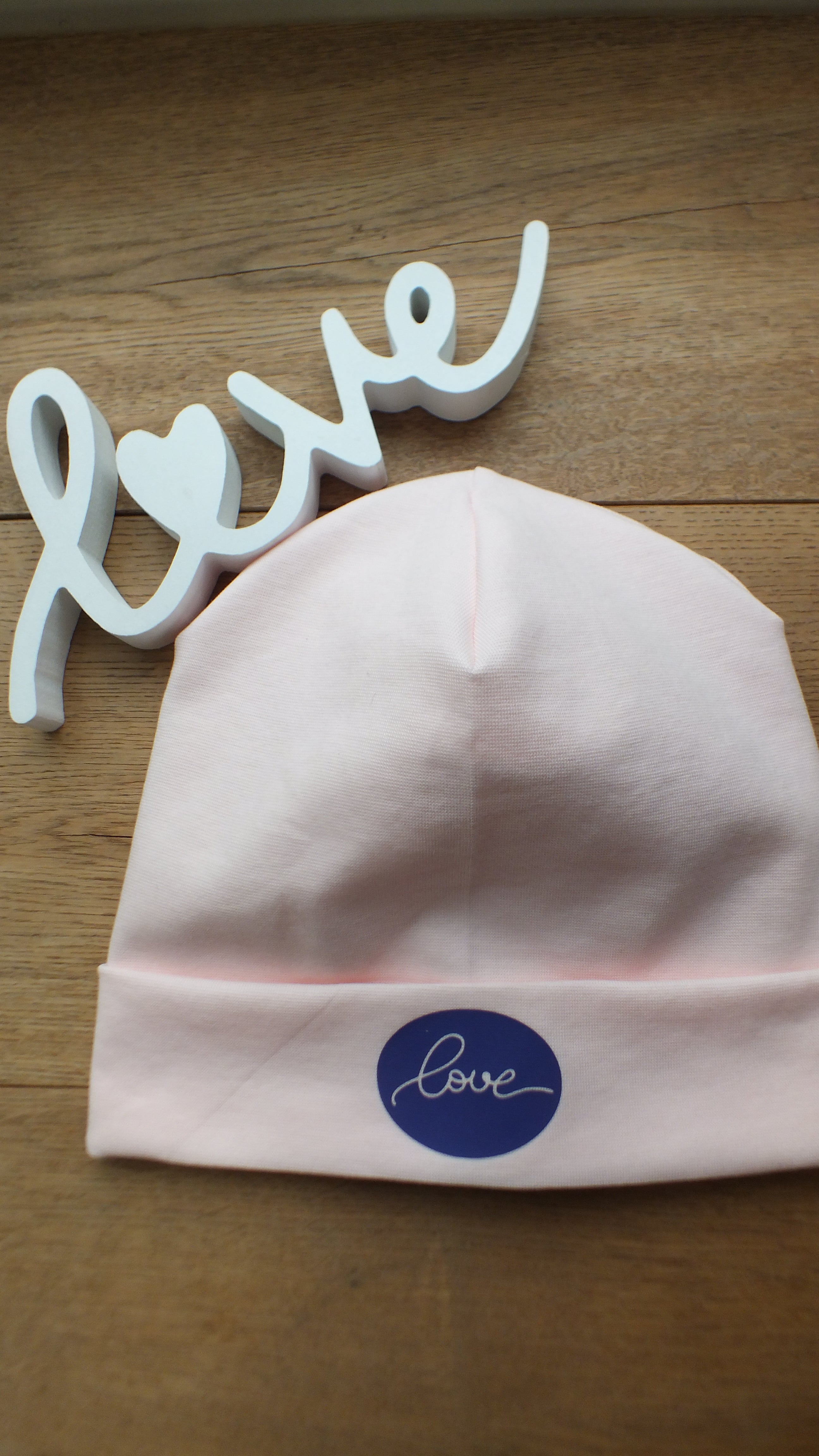 Hipster Beanie Zartrosa Love lila