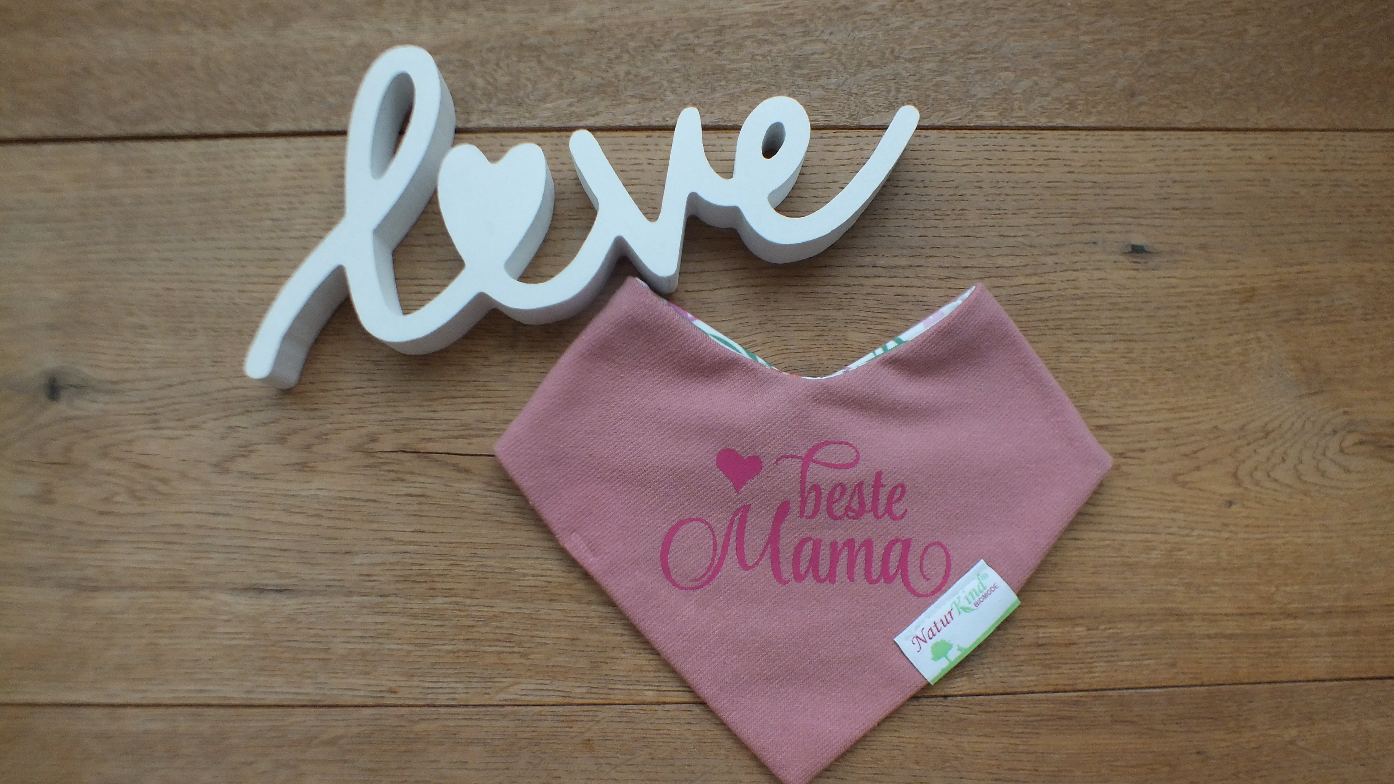 Wendehalstuch Uni altrosa "Beste Mama"