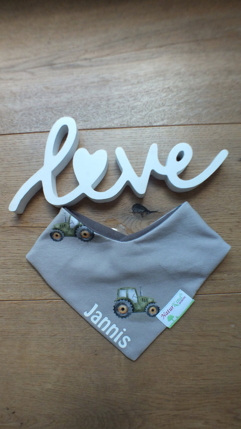 Wendehalstuch Auf dem Bauernhof mit Name, Name weiß