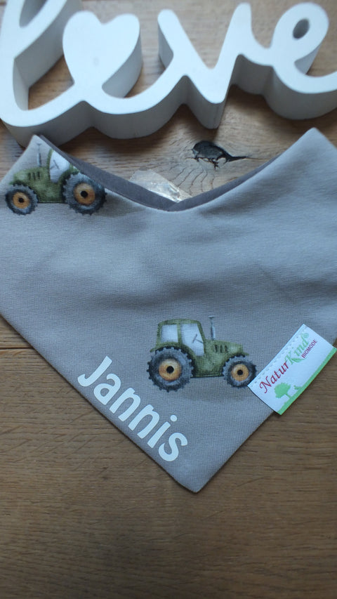 Wendehalstuch Auf dem Bauernhof mit Name, Name weiß