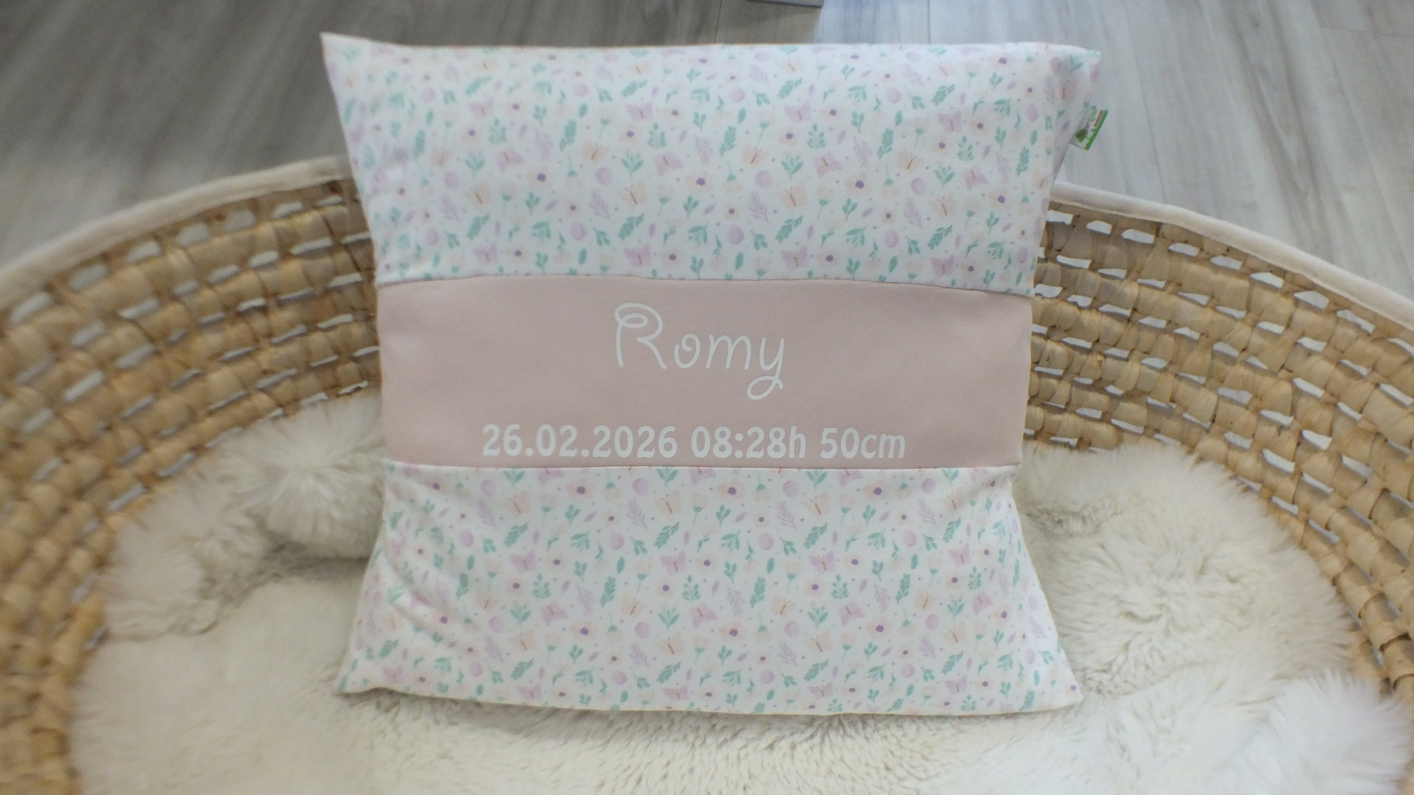 Kissen mit Name Pastell Garden