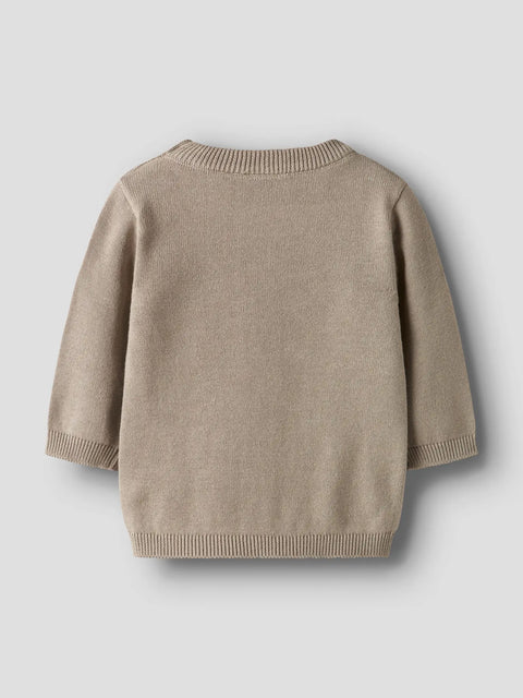 Name it Strickpullover Bär hellbraun