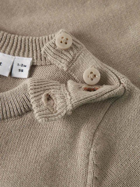 Name it Strickpullover Bär hellbraun