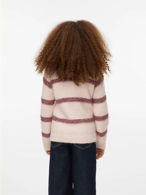 Vero Moda Girls Strickpullover rosé gestreift