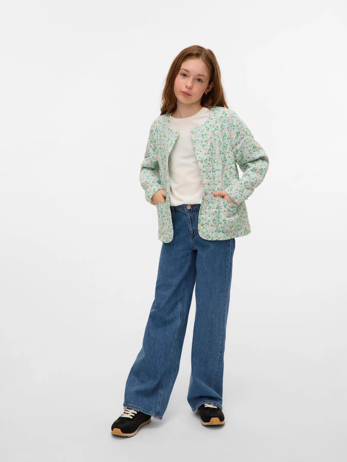 Vero Moda Girls Steppjacke Floral grün