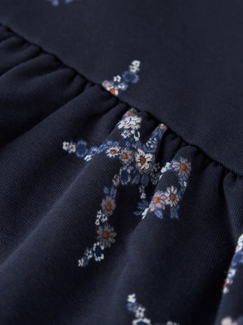 Name it Sweat Kleid Blumen Schleifen dunkelblau