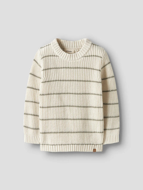 Lil' Atelier Strickpullover Streifen coconut/basil