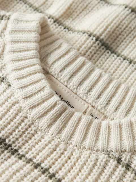 Lil' Atelier Strickpullover Streifen coconut/basil
