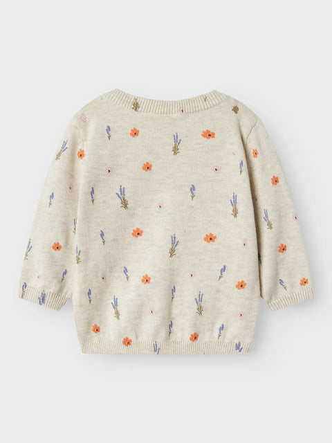 Name it Strickjacke Blumenwiese beige