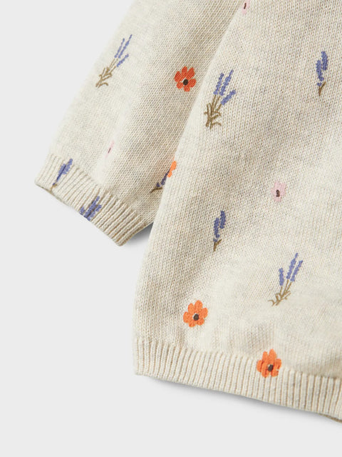Name it Strickjacke Blumenwiese beige